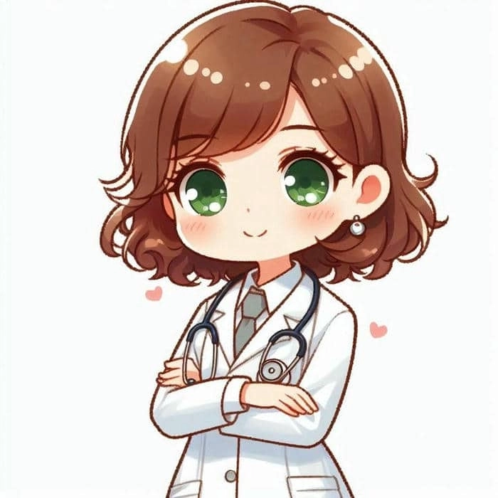 Hình vẽ chibi bác sĩ hướng dẫn đơn giản dễ thương 