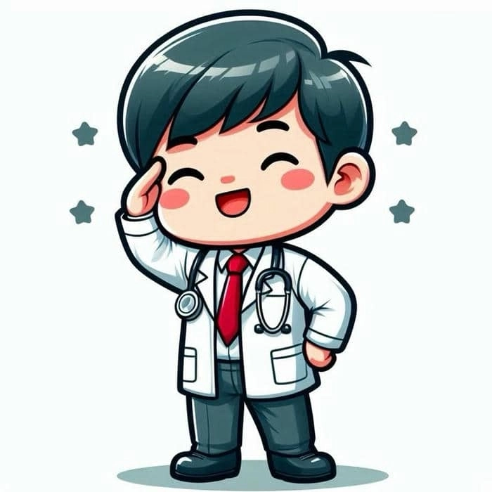 Hình bác sĩ hoạt hình phong cách dễ thương vui nhộn 