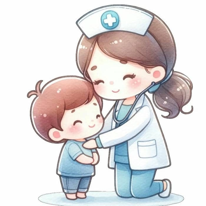 Y tá chibi thần thái dịu dàng phong cách đáng yêu 