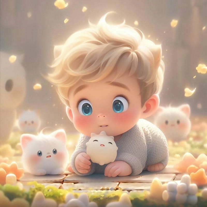 Ghép chibi bé trai phong cách ngộ nghĩnh đáng yêu 