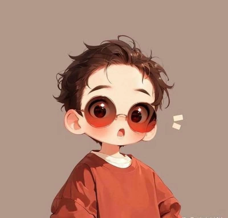 Chibi bé trai mặc vest nét vẽ lịch lãm dễ thương 