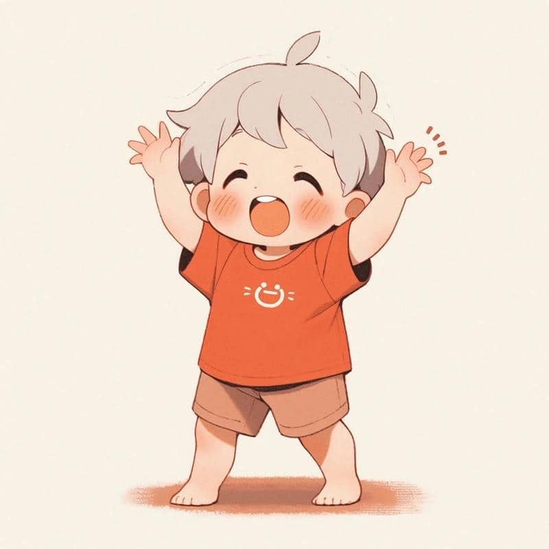 Chibi bé trai minh họa phong cách ngộ nghĩnh vui nhộn 