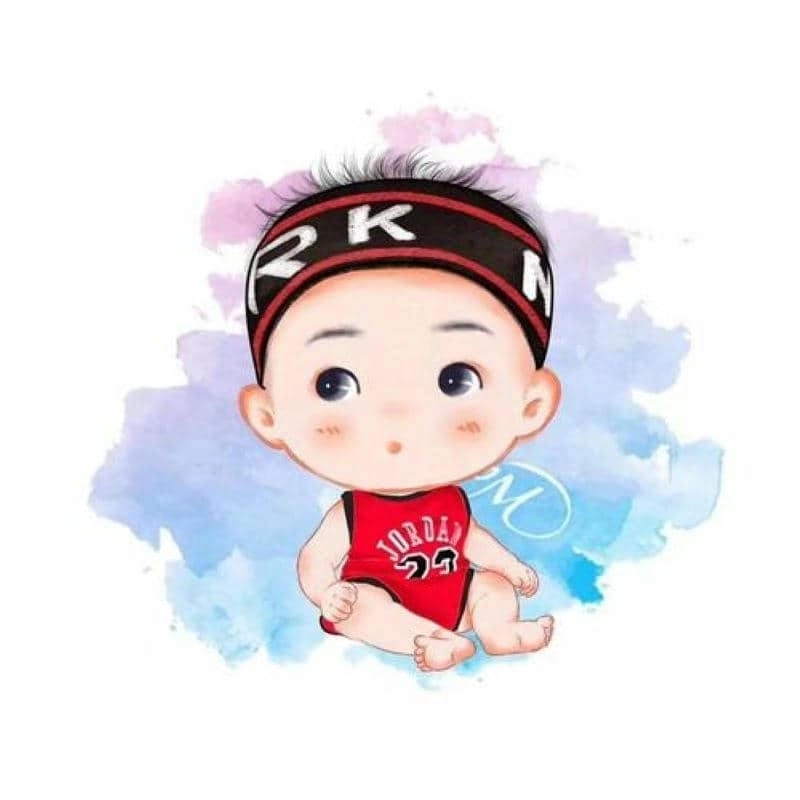Ảnh chibi phong cách thêu bé trai nét vẽ ngộ nghĩnh 