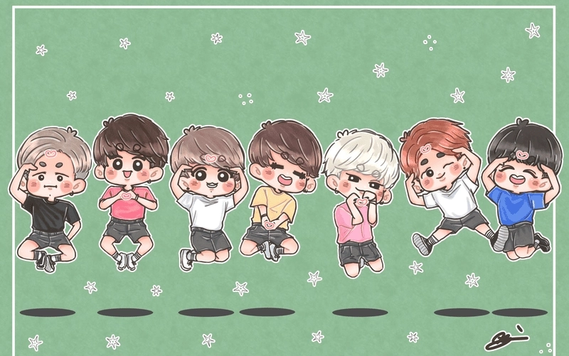 Ảnh chibi Bts tải ngay làm hình nền đẹp mắt