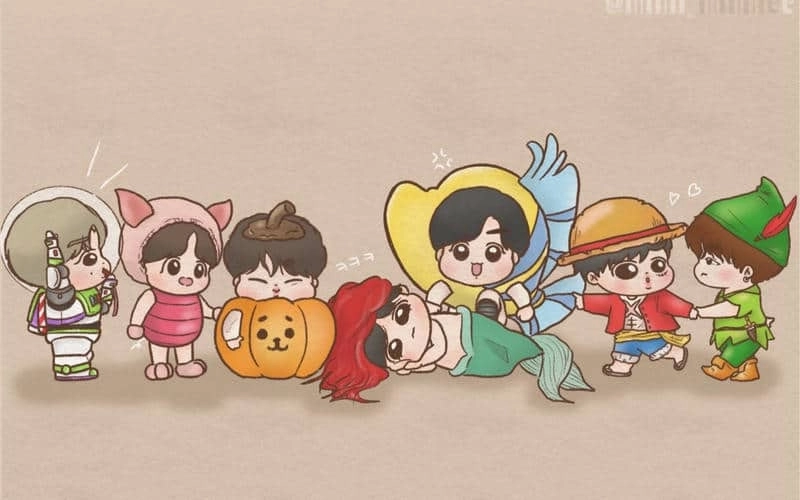 Hình nền Bts chibi cute tô điểm điện thoại của bạn