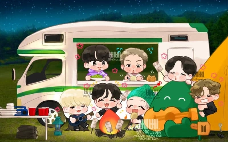 Bts chibi hd hình ảnh sắc nét làm hình nền