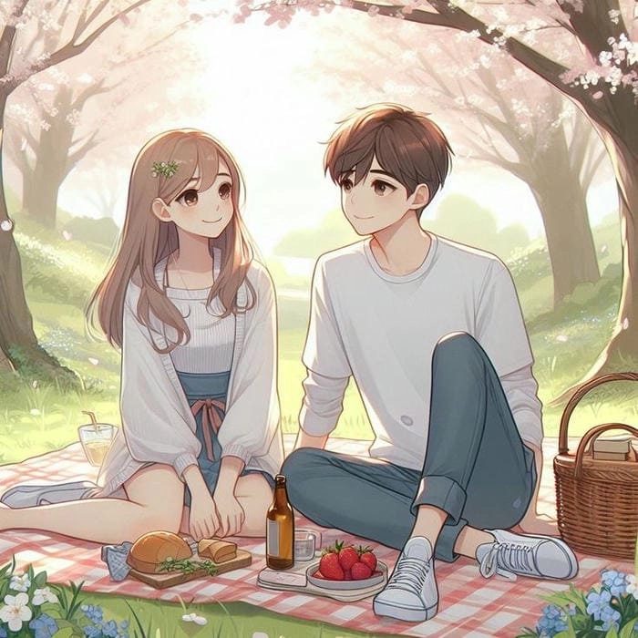 Hình chibi đôi cute phong cách kawaii đáng yêu 