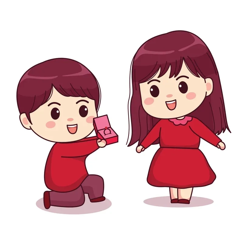 Ảnh cặp đôi chibi phong cách kawaii dễ thương 