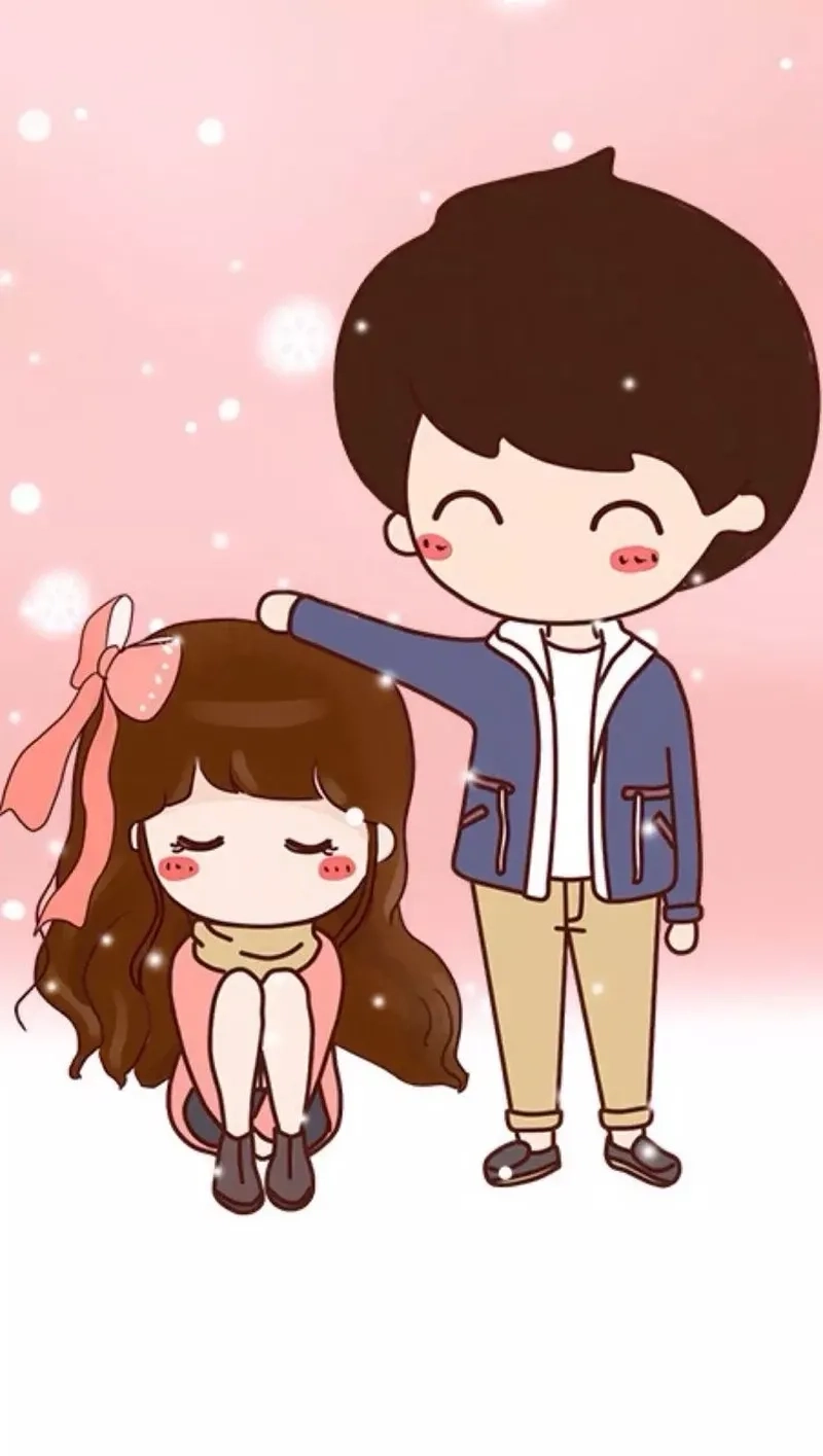 Ảnh cặp đôi yêu nhau chibi phong cách kawaii 