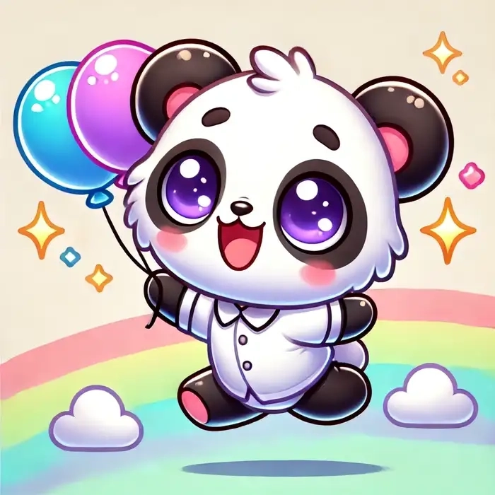 Gấu trúc cute chibi thần thái dễ thương kawaii 