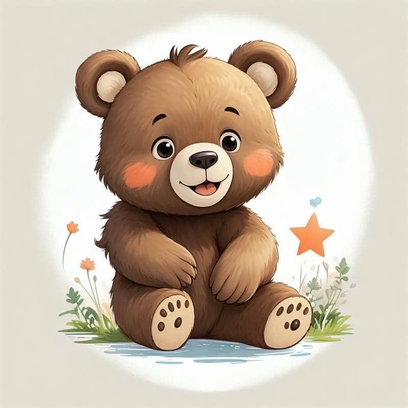 Ảnh gấu chibi thần thái dễ thương phong cách kawaii 