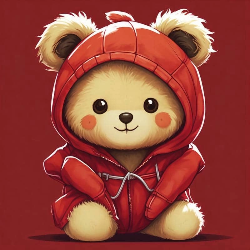 Ảnh gấu chibi cute nét vẽ ngộ nghĩnh đáng yêu 