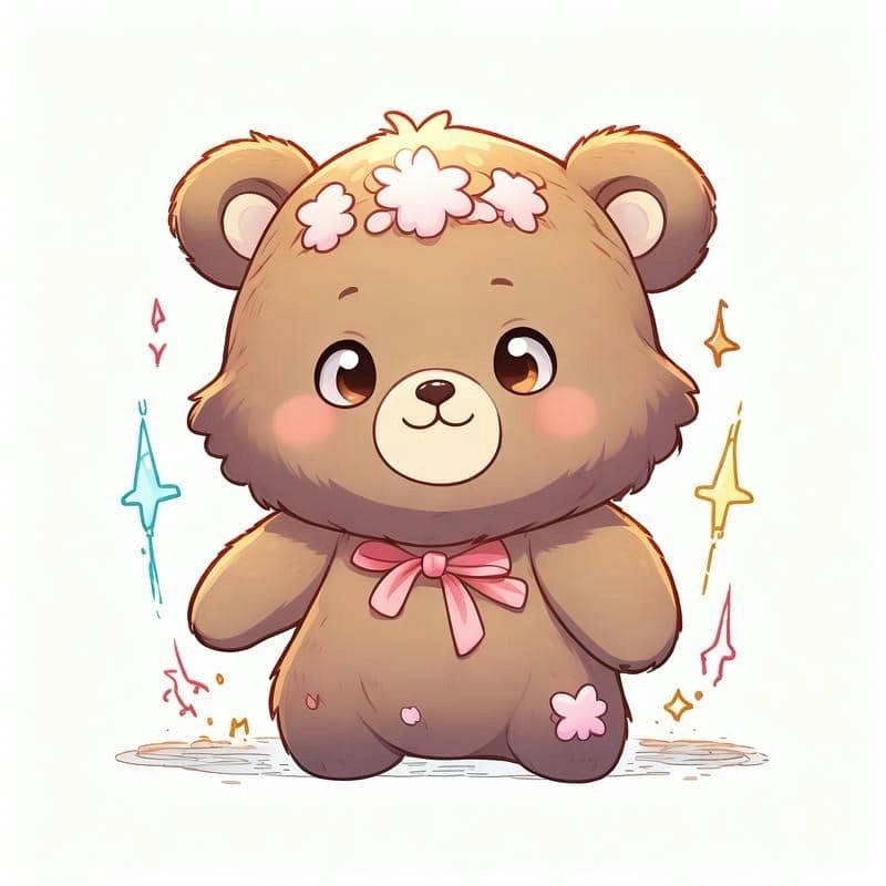 Hình gấu chibi dễ thương phong cách kawaii 