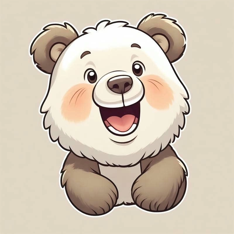 Hình gấu cute chibi thần thái ngộ nghĩnh kawaii 