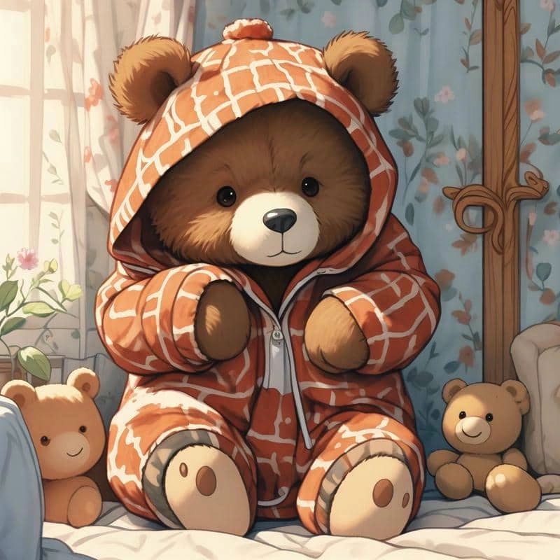 Hình nền gấu cute chibi cho máy tính dễ thương 