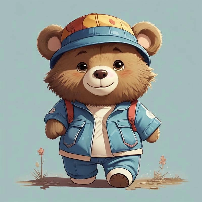 Gấu chibi nét vẽ ngộ nghĩnh phong cách kawaii 