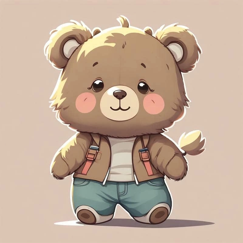 Dễ thương gấu chibi cute nét vẽ kawaii 