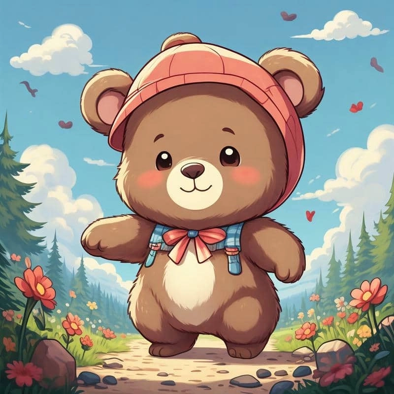 Gấu chibi dễ thương phong cách kawaii đáng yêu 