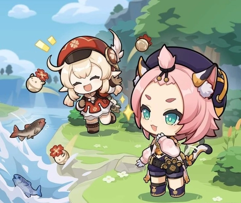 Học vẽ Genshin Impact chibi với nét bút đơn giản