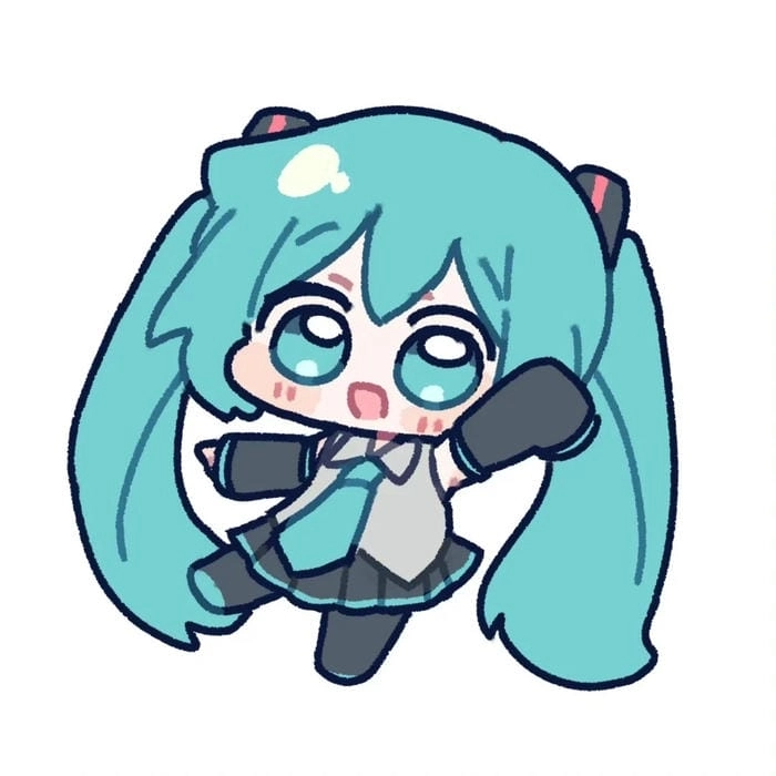 Ảnh Miku chibi tải ngay làm hình nền đẹp mắt