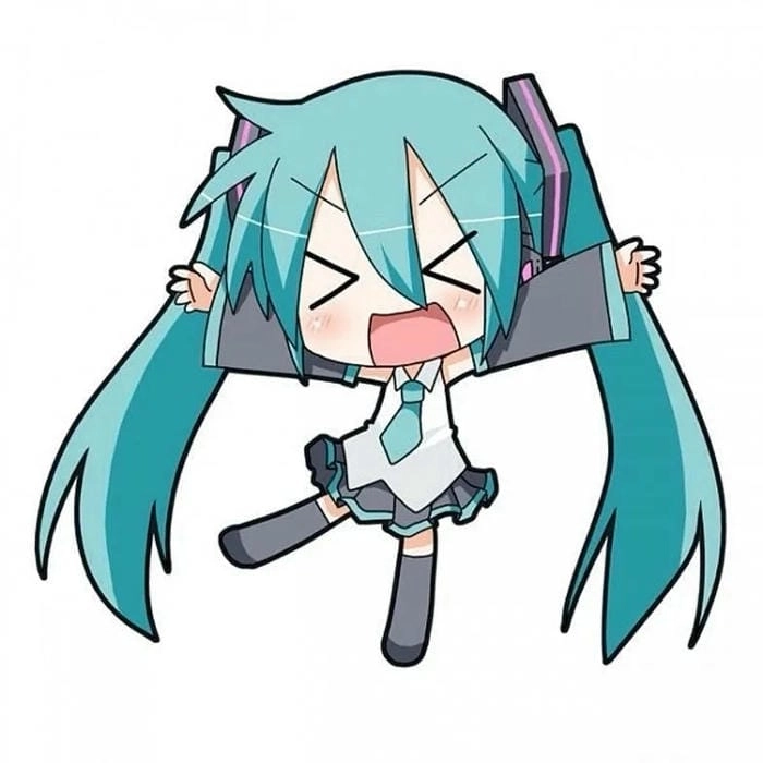Chibi Hatsune Miku nét vẽ dễ thương cho fan Vocaloid