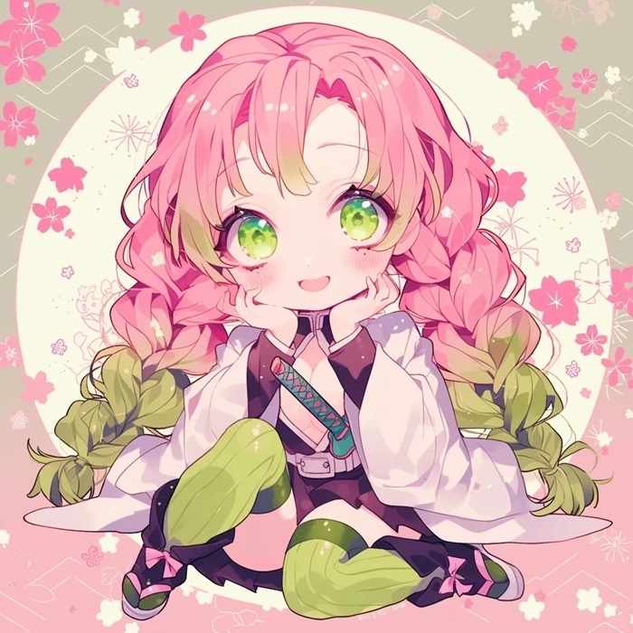 Mitsuri Kanroji chibi nét vẽ anime khiến bạn mê