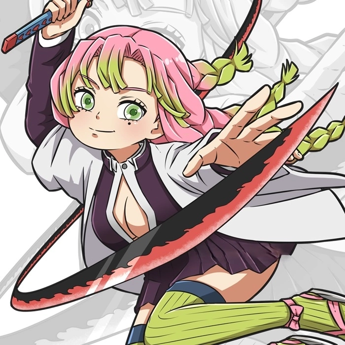 Chibi Mitsuri drawing easy nét vẽ đơn giản siêu vui