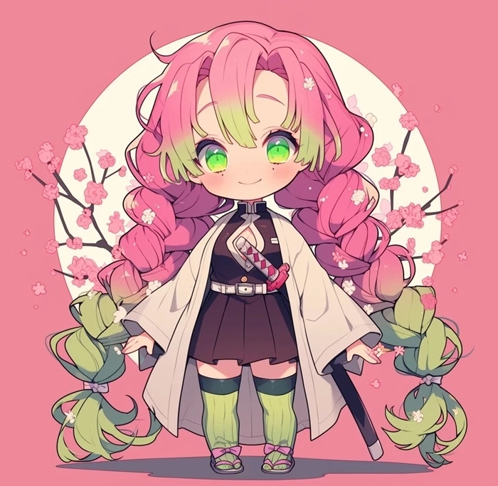 Ảnh Mitsuri chibi cute làm hình nền siêu đáng yêu