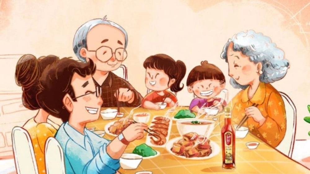 Hình chibi ghép mặt Tết phong cách kawaii 