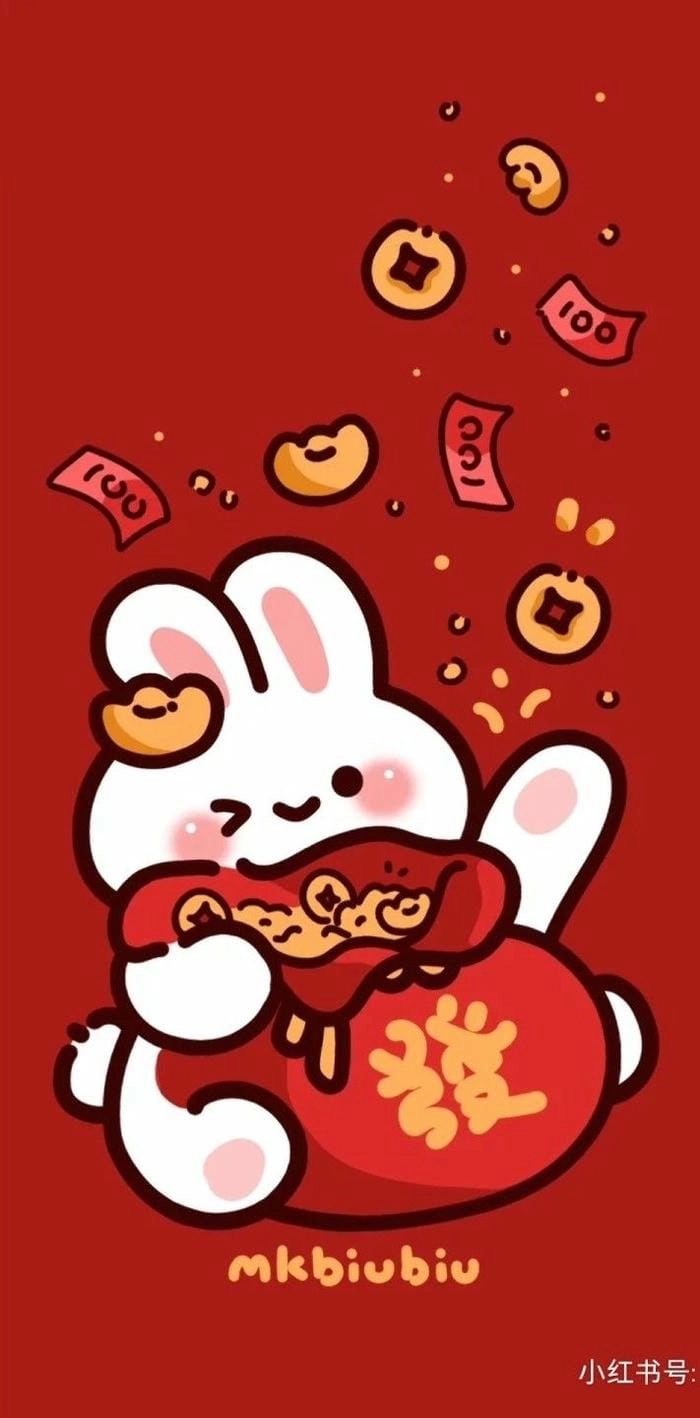 Ảnh Tết chibi gia đình phong cách kawaii ấm áp 