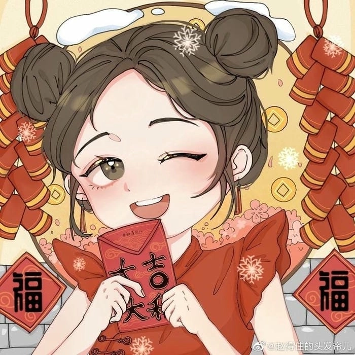 Chibi chúc Tết phong cách kawaii dễ thương 