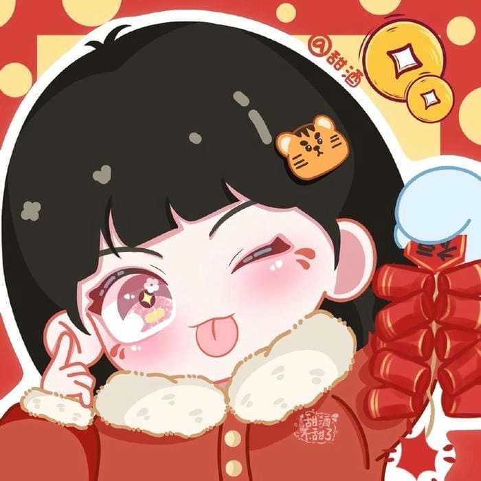 Hình chibi Tết cute phong cách kawaii dễ thương 