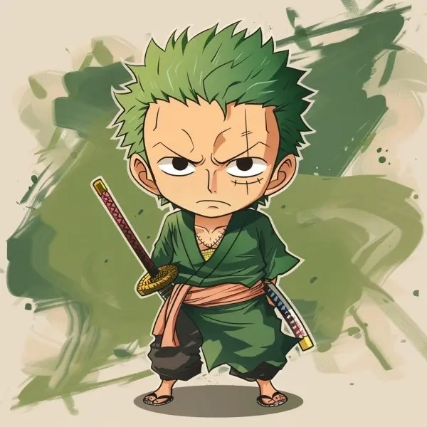 Zoro Luffy chibi ngầu thần thái tình bạn mạnh mẽ 