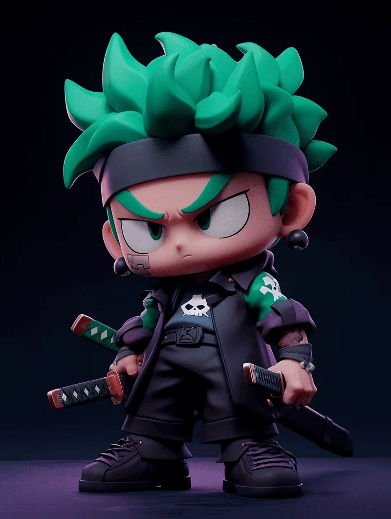 Zoro chibi cute phong cách ngộ nghĩnh đáng yêu 