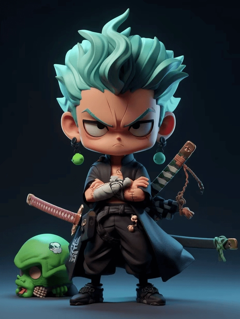Ảnh Zoro chibi cute thần thái vui nhộn dễ thương 