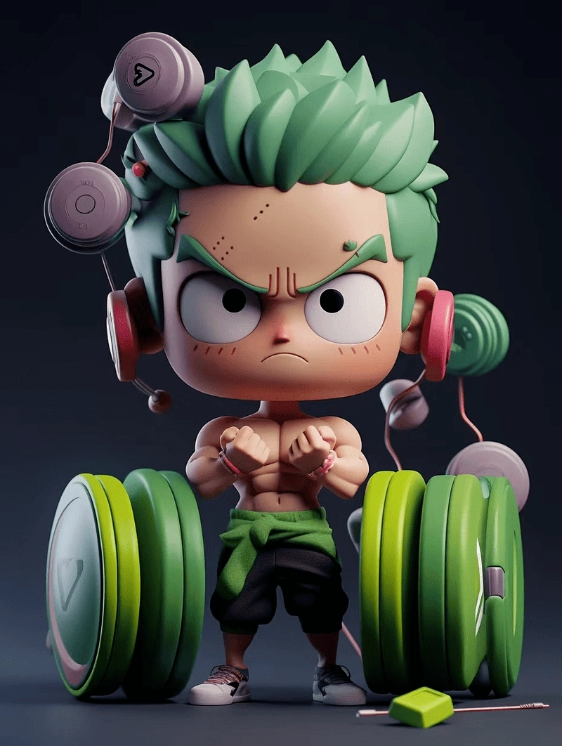 Hình Zoro chibi cute nét vẽ ngộ nghĩnh đáng yêu 