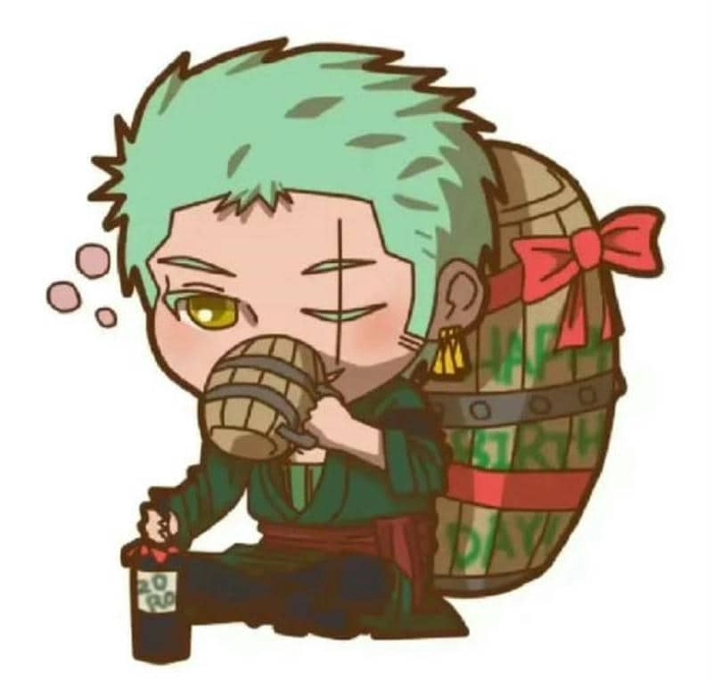 Mô hình Zoro chibi phong cách minh họa đáng yêu 