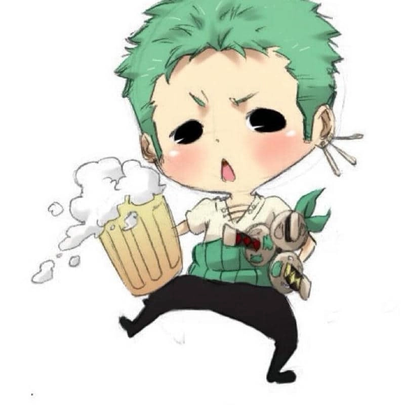Zoro chibi thần thái ngộ nghĩnh đáng yêu 
