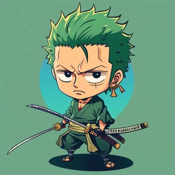 Cách vẽ Zoro chibi hướng dẫn đơn giản dễ thương 