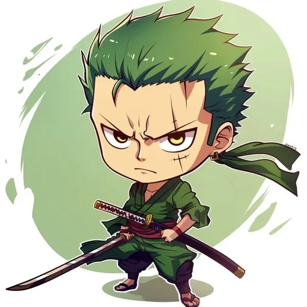 Chibi Zoro và rượu nét vẽ hài hước đáng yêu 