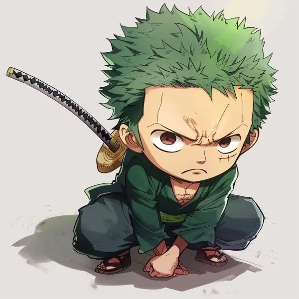 Zoro chibi ngủ gật phong cách ngộ nghĩnh dễ thương 