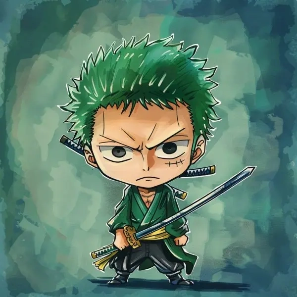 Zoro chibi và Luffy ăn uống tình bạn vui nhộn 