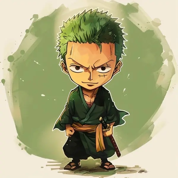 Hình nền Zoro chibi Wano cho điện thoại ngầu 