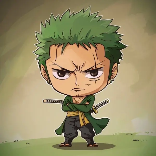 Zoro chibi sticker phong cách ngộ nghĩnh vui nhộn 