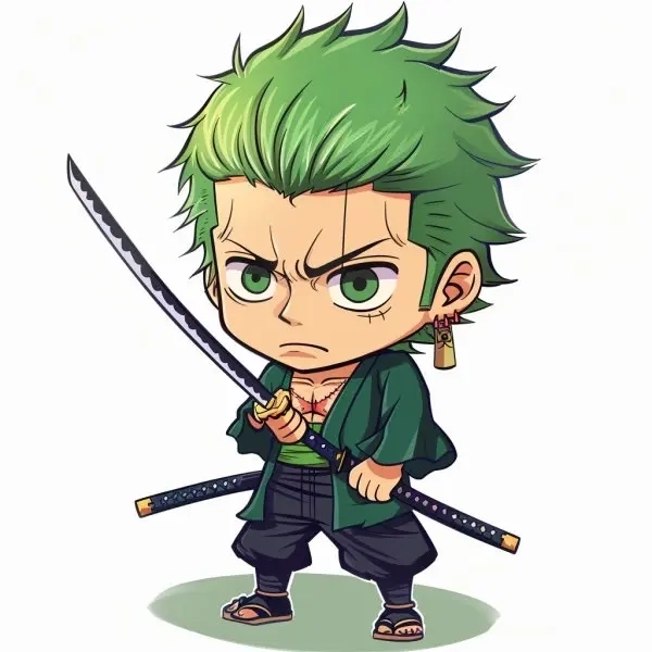 Zoro x Sanji chibi phong cách đối đầu vui nhộn 