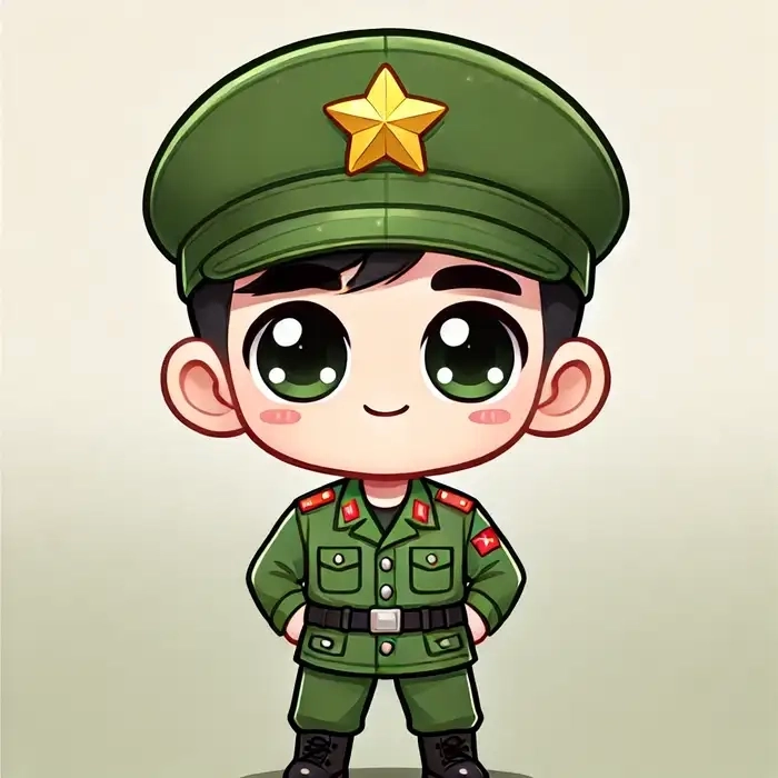 Chibi bộ đội Việt Nam dễ vẽ hướng dẫn đơn giản kawaii 