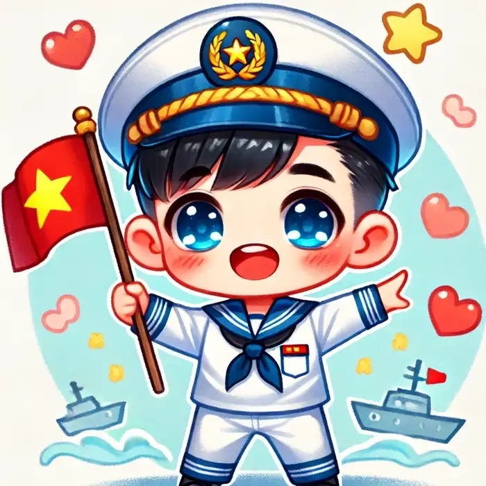 Hình bộ đội chibi phong cách kawaii dễ thương 