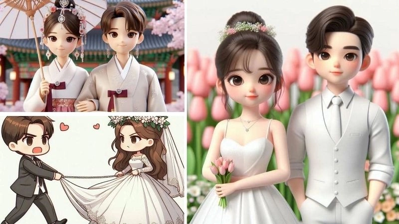 Ý nghĩa về cô dâu chú rể chibi sâu sắc