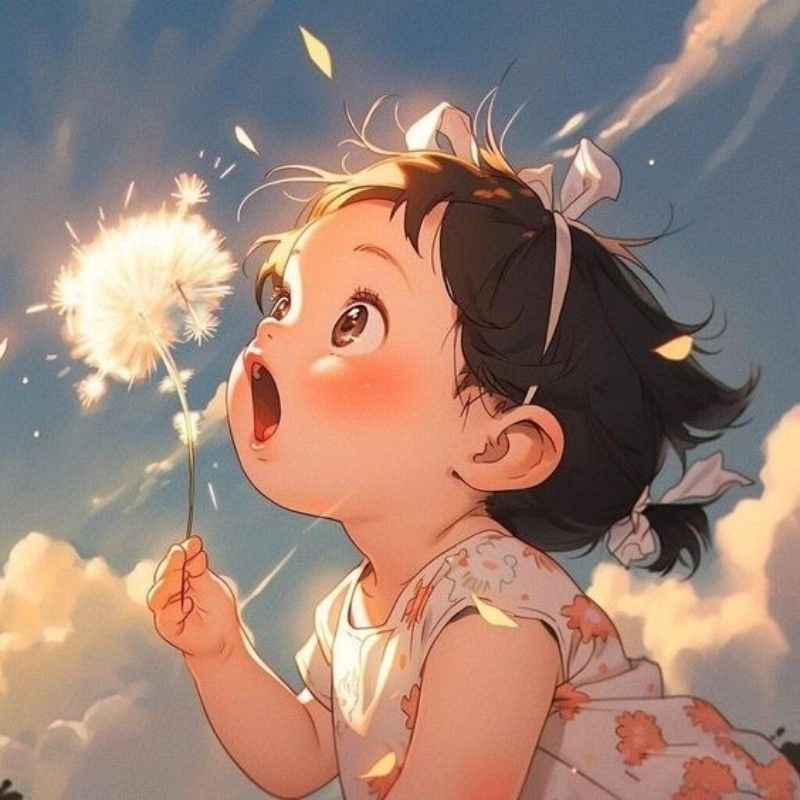 Hình ảnh cô gái cute chibi nét vẽ ngộ nghĩnh kawaii 