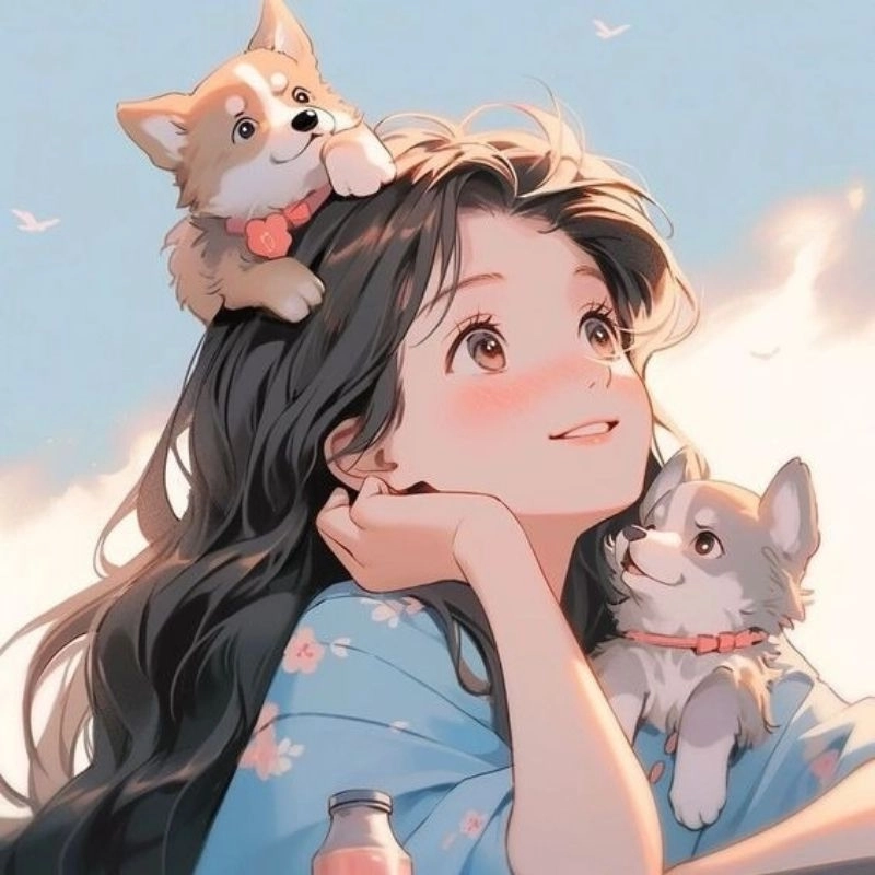 Con gái chibi nét vẽ ngộ nghĩnh kawaii đáng yêu 